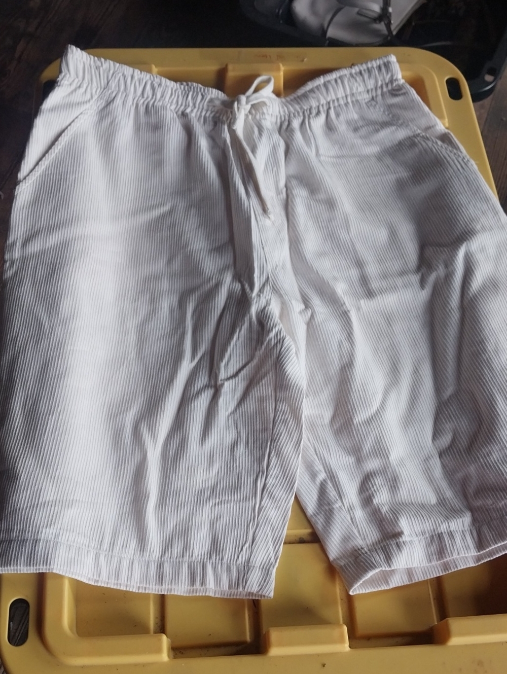 Topman White Pinstripe Drawstring Shorts